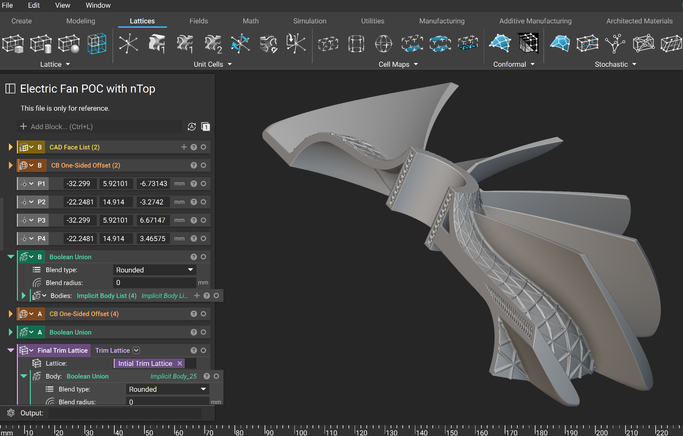 Parametric fan model